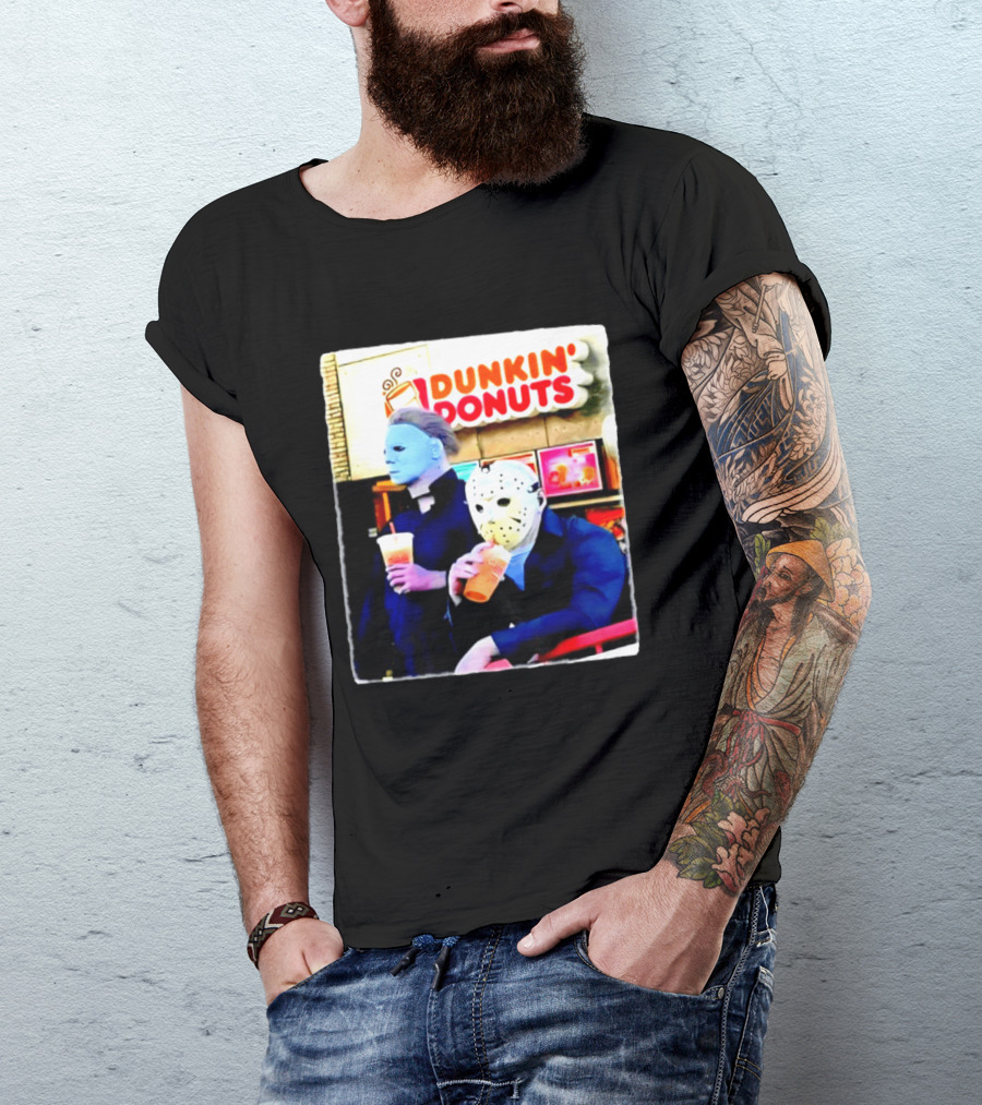 Dunkin Donuts Halloween 2026 Michael Myers Jason Voorhees Meme T-Shirt