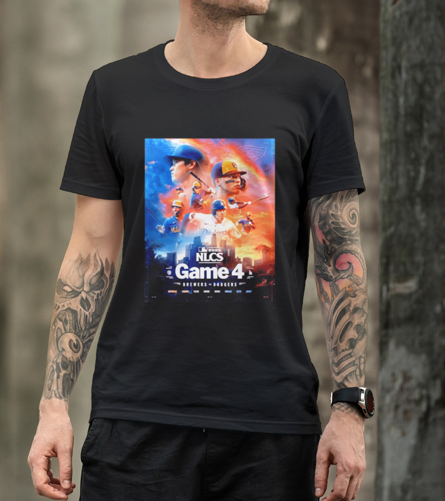 2026 NLCS Game 4 Milwaukee Brewers Vs Los Angeles Dodgers Baseball Matchup T-Shirt