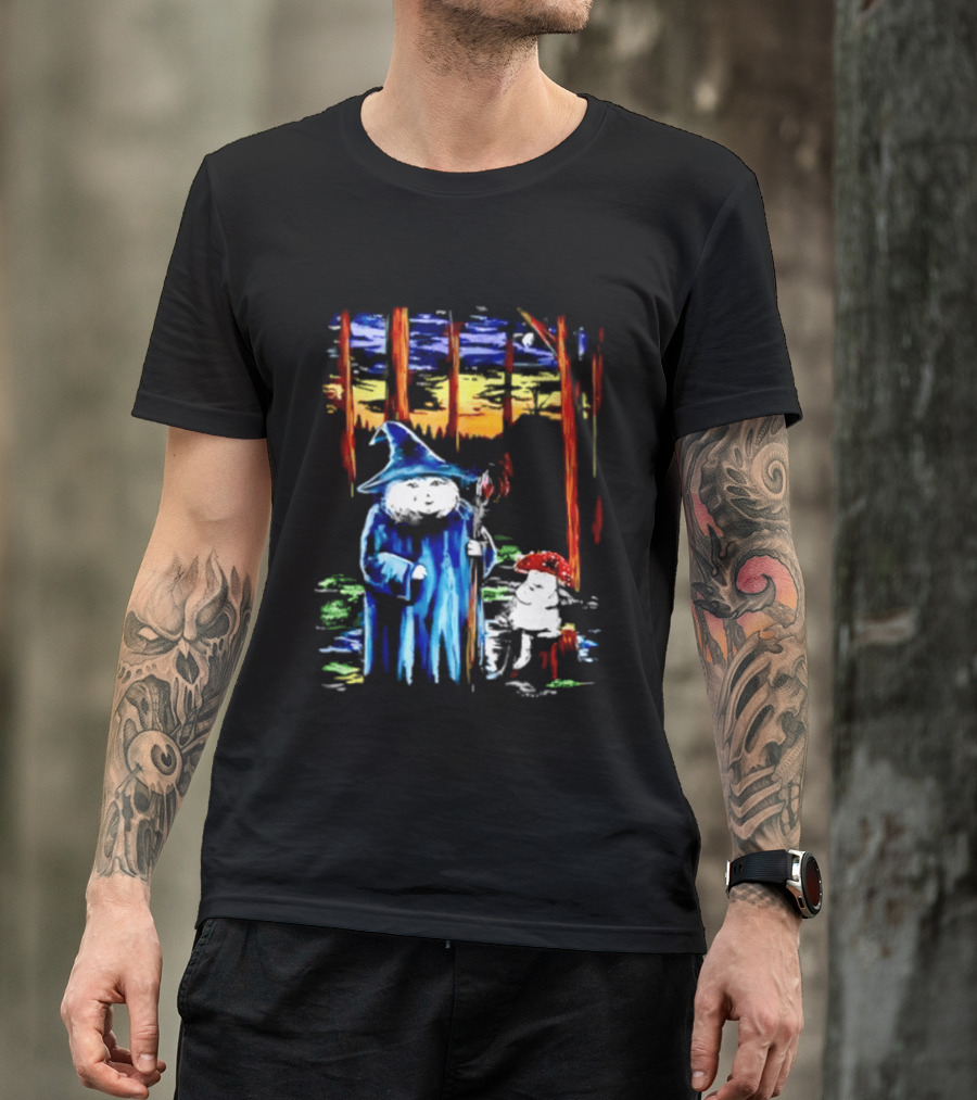 Witch Cat You Wanna Meet Up At The Bog Wizard And Mushroom T-Shirt
