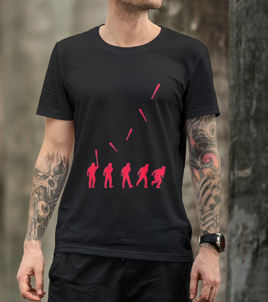 Petey Halpin Cleveland Guardians Evolution Bat Flip Rally Sequence T-Shirt