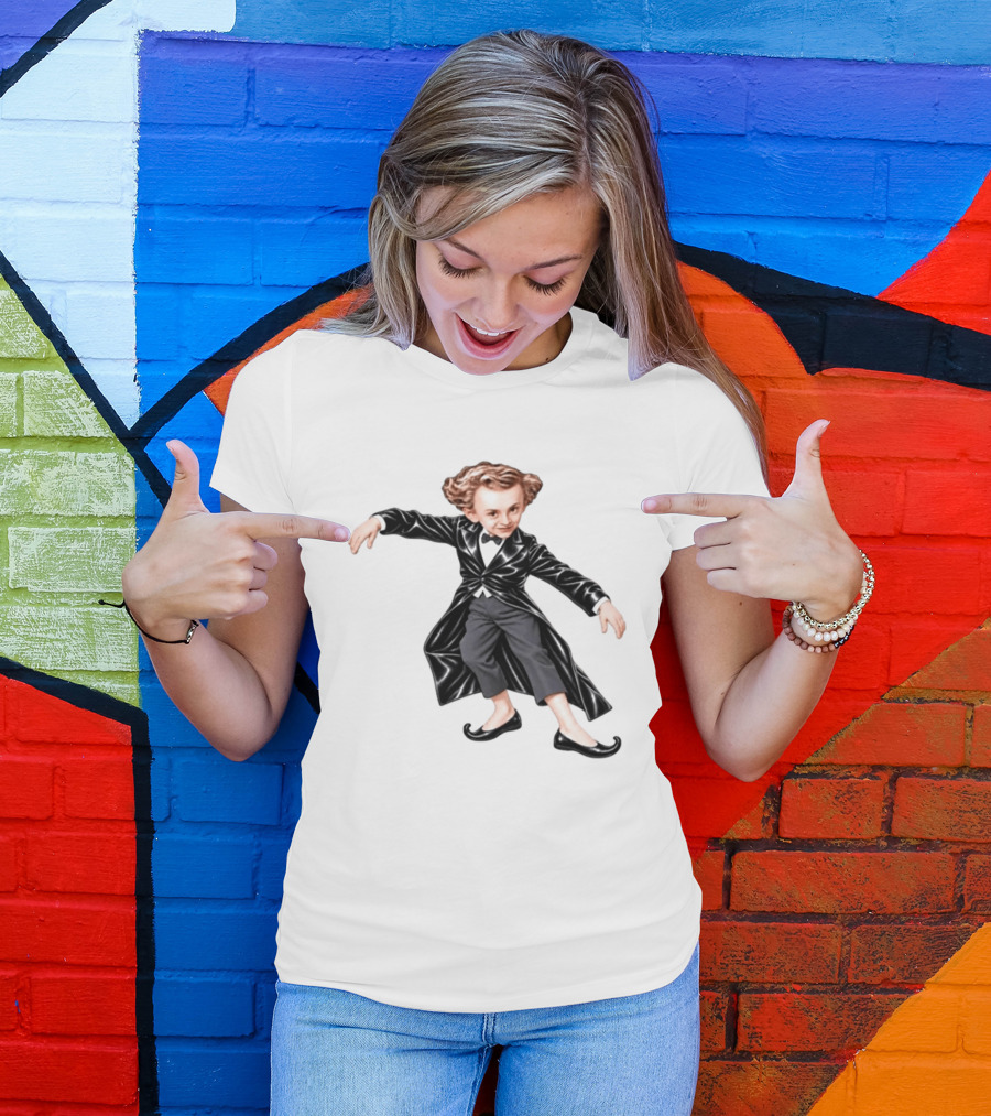 Tiptoeing Boy Black Coat Bow Tie T-Shirt