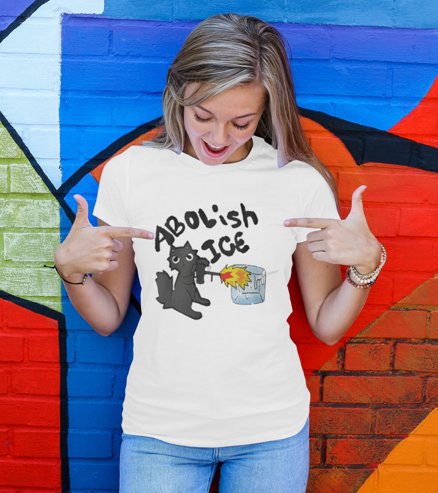 Abolish Ice Cat Torch Melting Cube T-Shirt