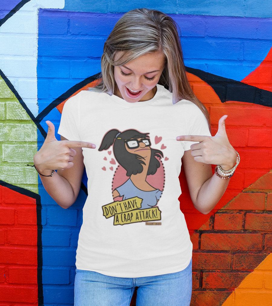 Bob's Burgers Don't Have A Crap Attack Character Graphic With Pink Hearts T-Shirt