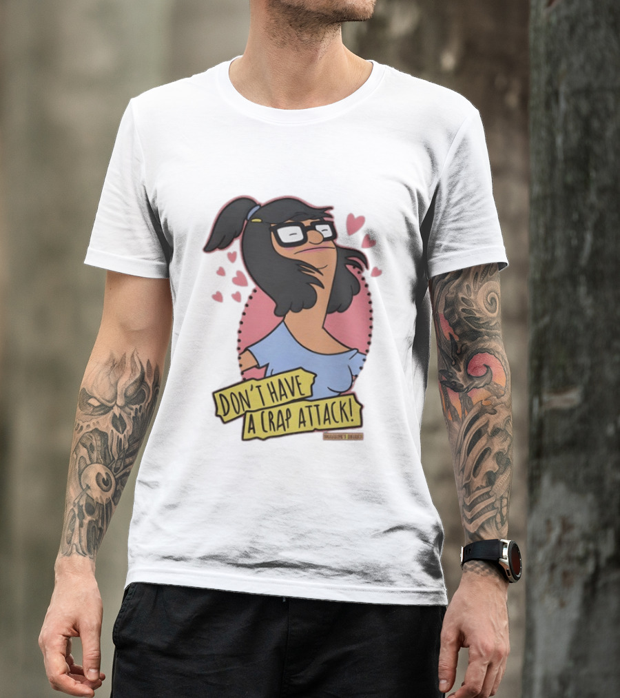 Bob's Burgers Don't Have A Crap Attack Character Graphic With Pink Hearts T-Shirt
