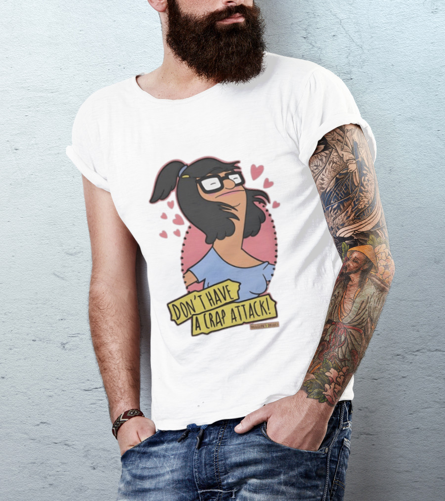 Bob's Burgers Don't Have A Crap Attack Character Graphic With Pink Hearts T-Shirt