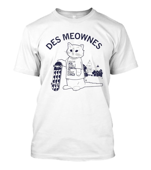 Des Meownes Cat Skateboarding Capitol Building T-Shirt