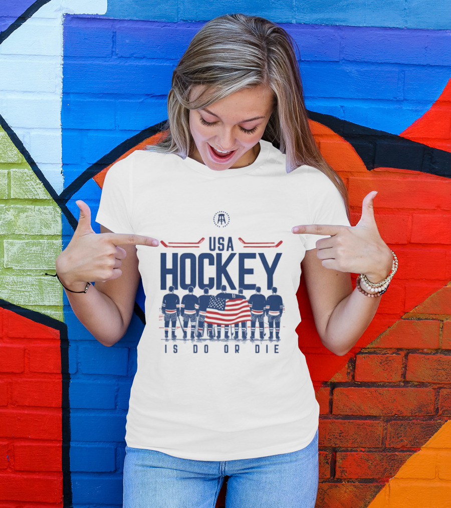 USA Hockey Is Do Or Die Players Flag Ice Skating Team With American T-Shirt