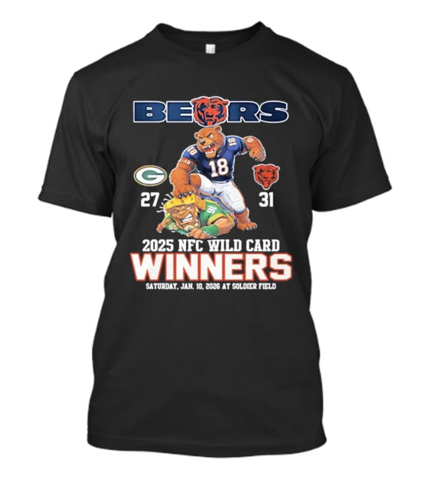 Bears 2025 NFC Wild Card Winners January 14 Soldier Field Packers 27 Bears 31 T-Shirt