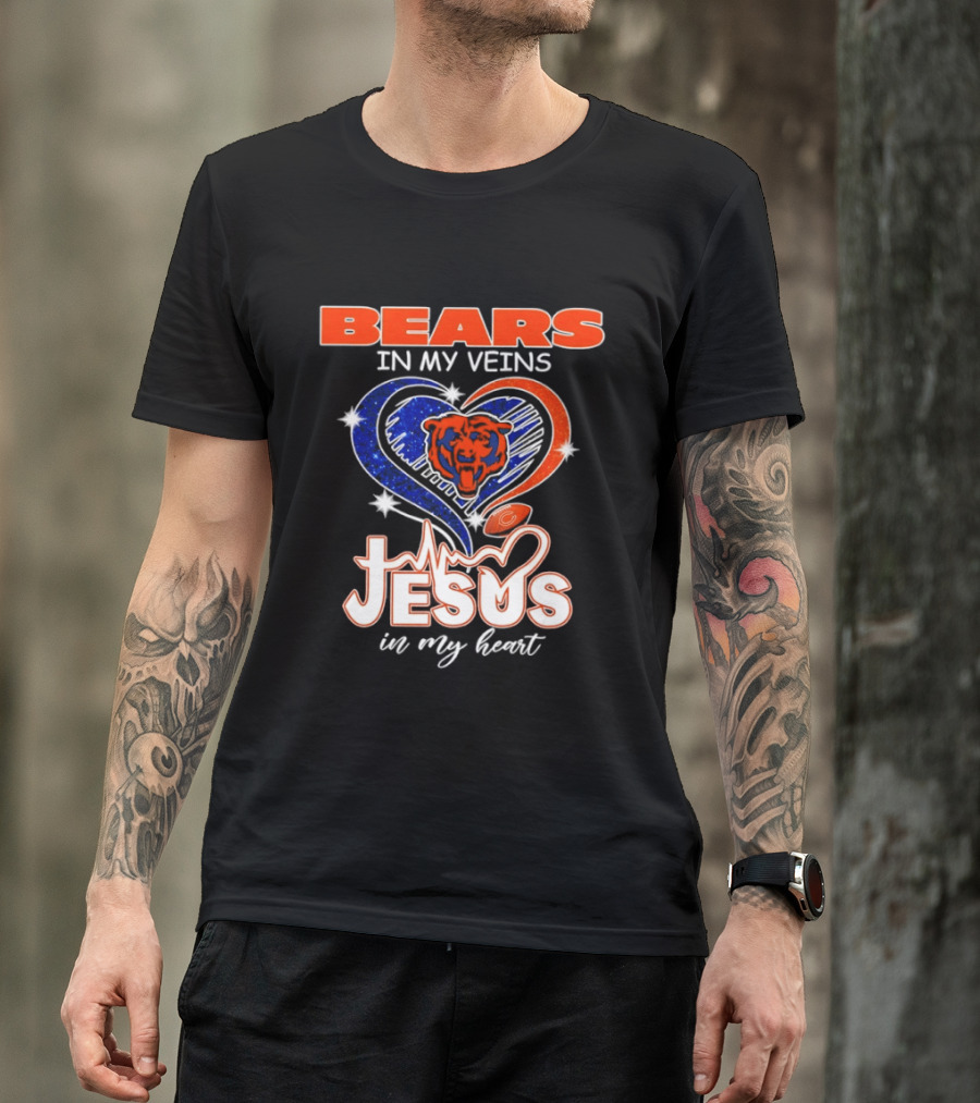 Bears In My Veins Heartbeat Jesus In My Heart T-Shirt