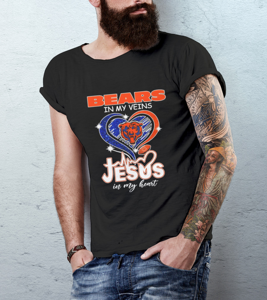 Bears In My Veins Heartbeat Jesus In My Heart T-Shirt