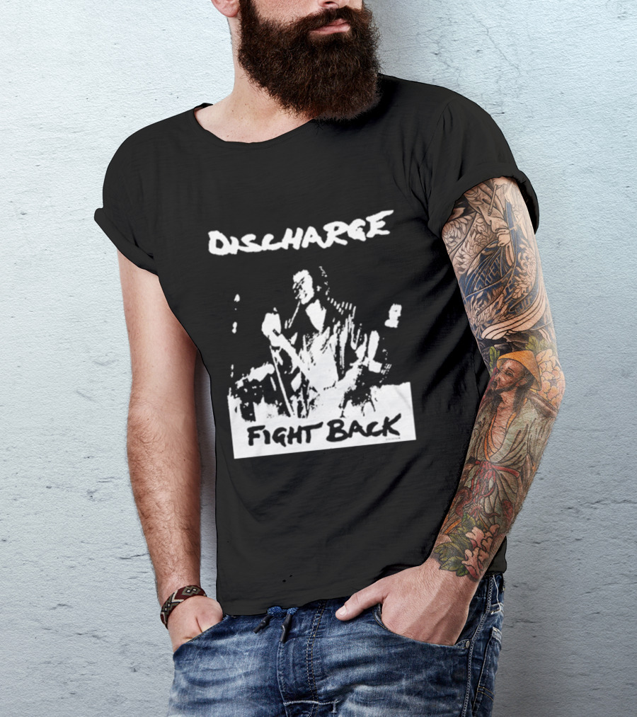 Discharge Fight Back Punk Music Performance T-Shirt