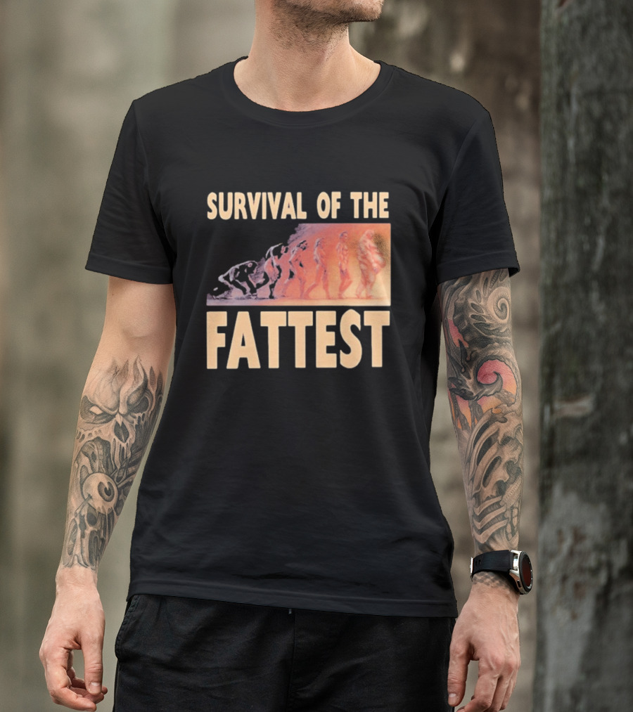 Survival Of The Fattest Evolutionary Humor Fat Wreck Chords T-Shirt