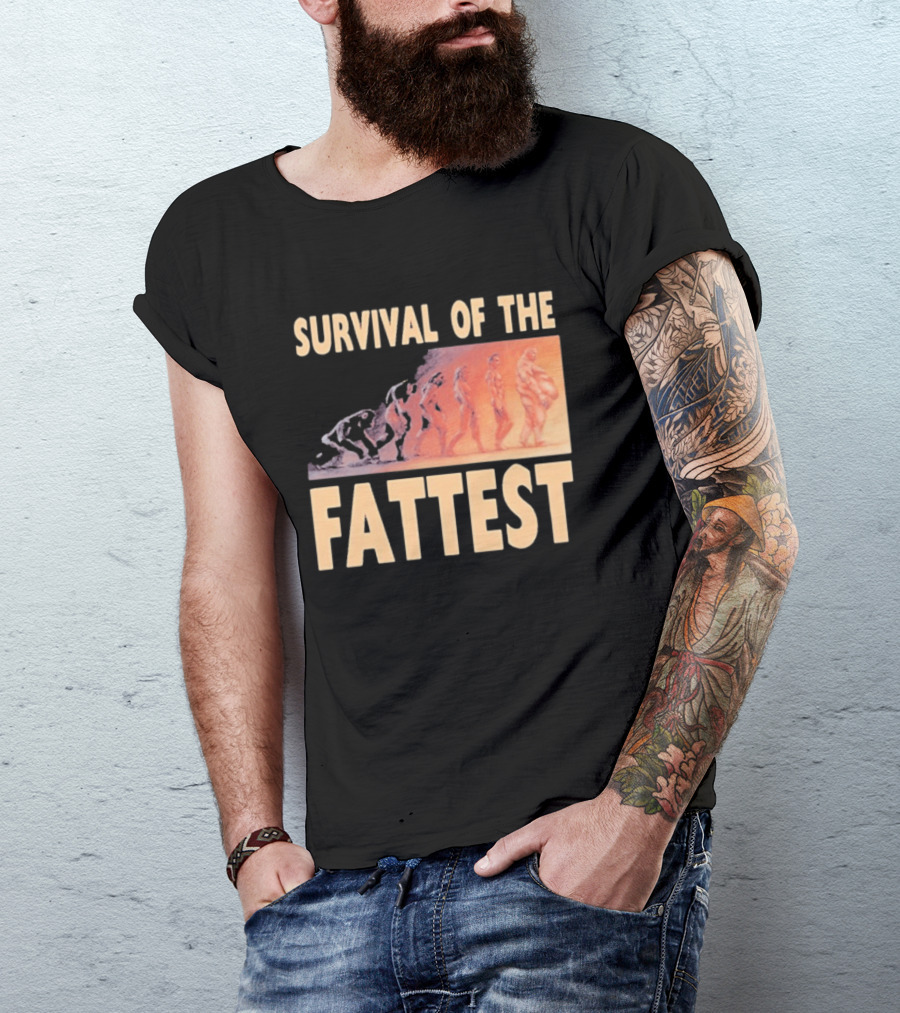 Survival Of The Fattest Evolutionary Humor Fat Wreck Chords T-Shirt