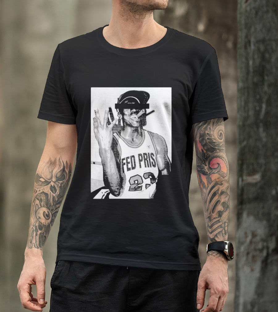 Greg Puciato Fed Pris 23 Censored Basketball Icon Cigarette T-Shirt