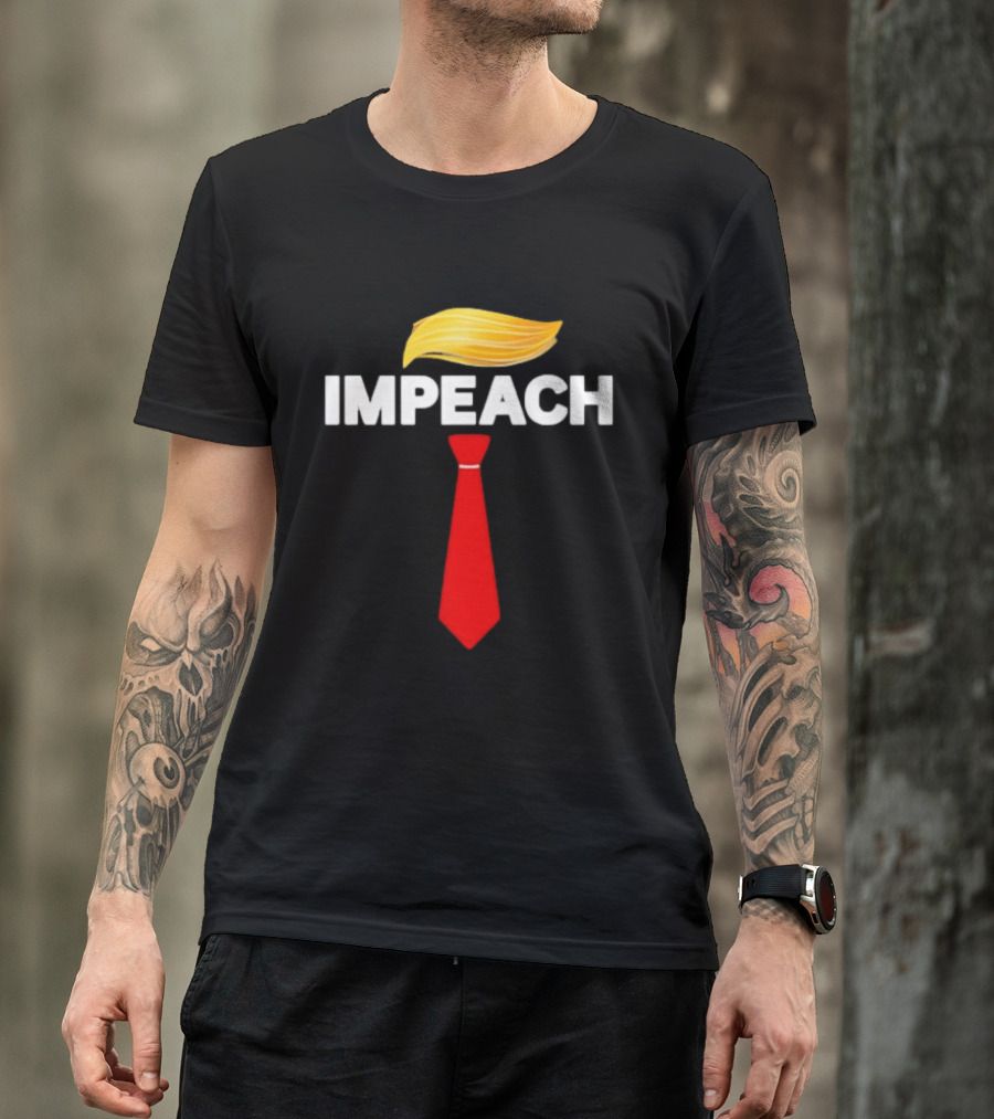 Impeach Trump Protest Red Tie And Hair T-Shirt