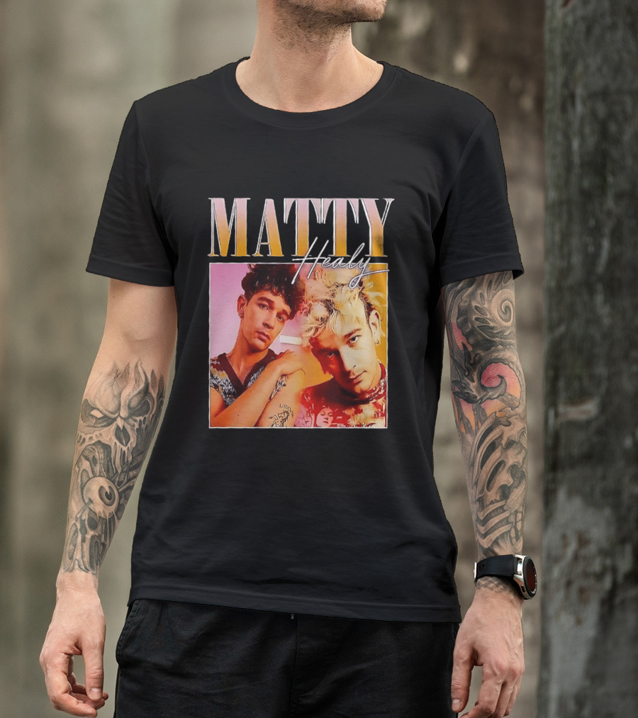 Matty Healy Retro Portrait Duo With Signature T-Shirt
