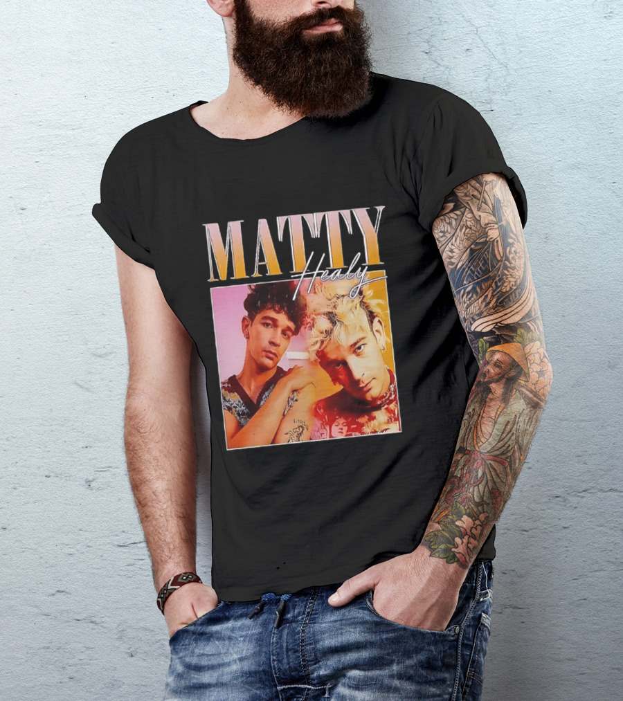 Matty Healy Retro Portrait Duo With Signature T-Shirt