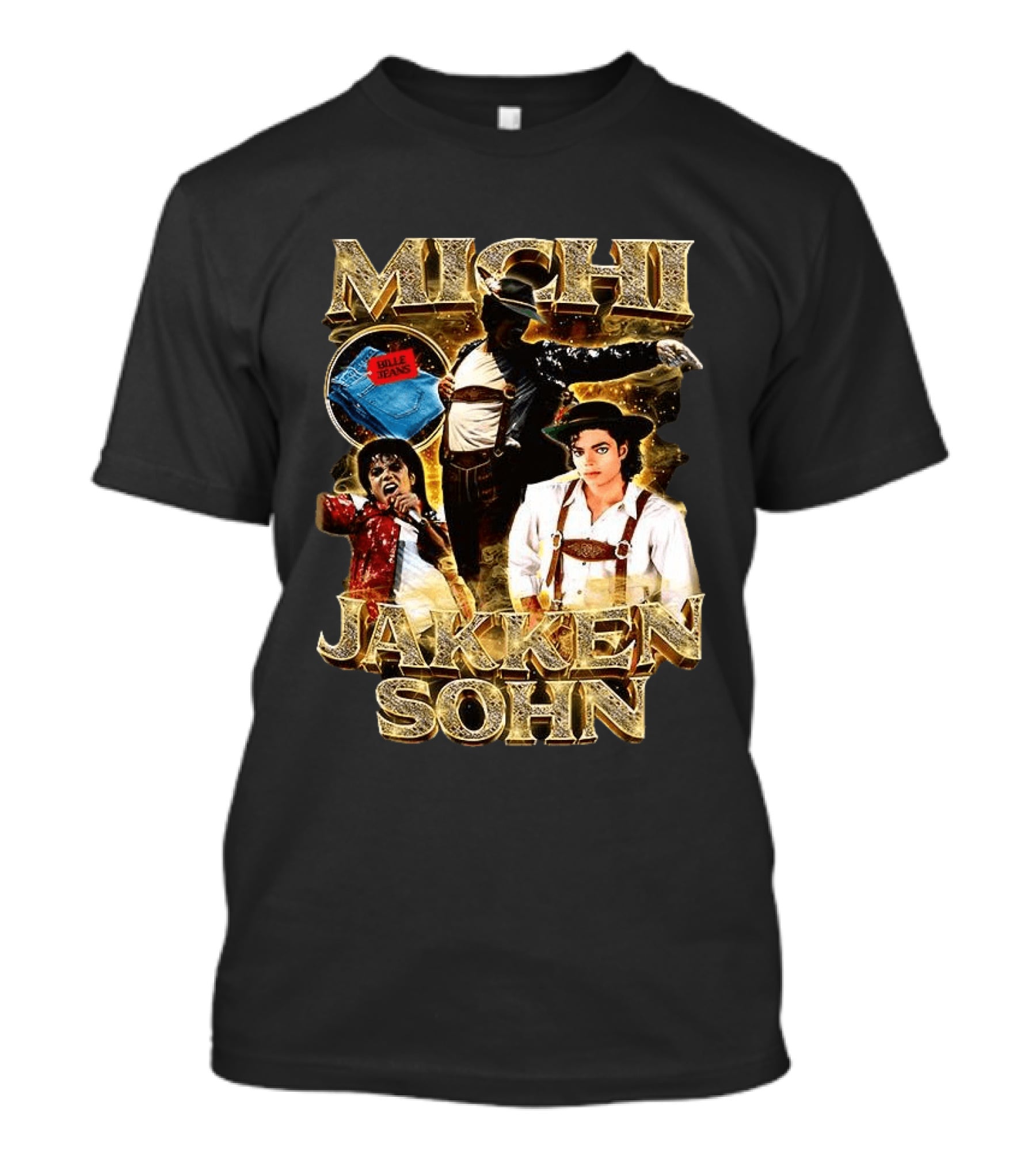 Michi Jakkensohn Billie Jeans Michael Parody Gold T-Shirt