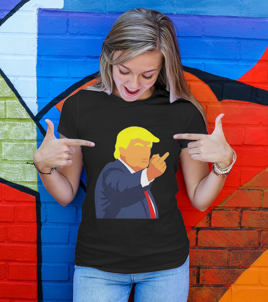 Trump Golden Leader One Finger Salute Iconic Gesture T-Shirt