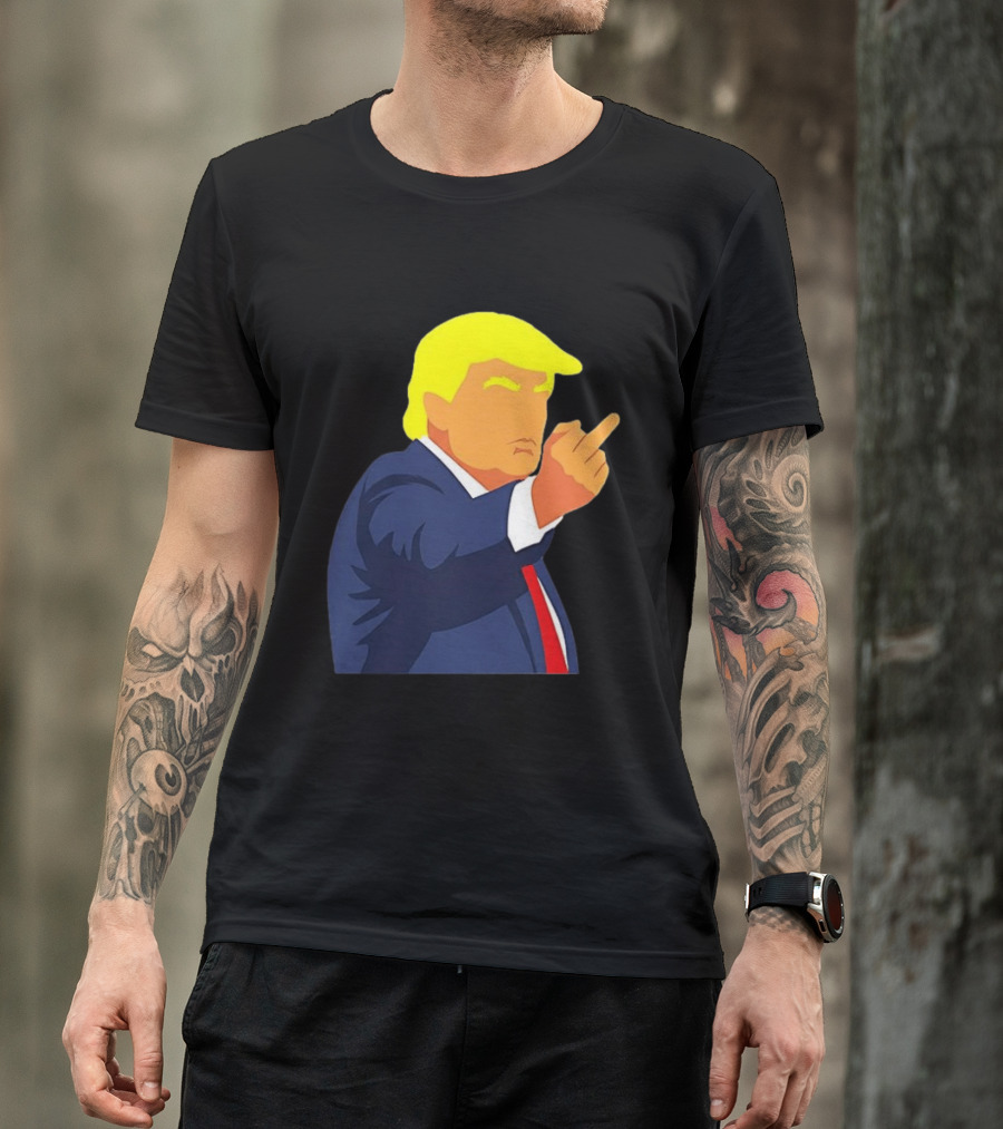 Trump Golden Leader One Finger Salute Iconic Gesture T-Shirt