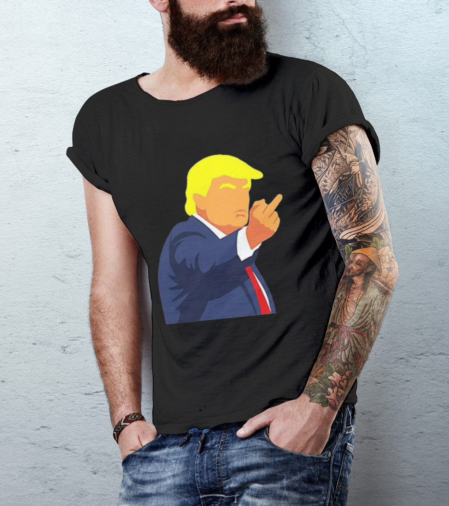 Trump Golden Leader One Finger Salute Iconic Gesture T-Shirt