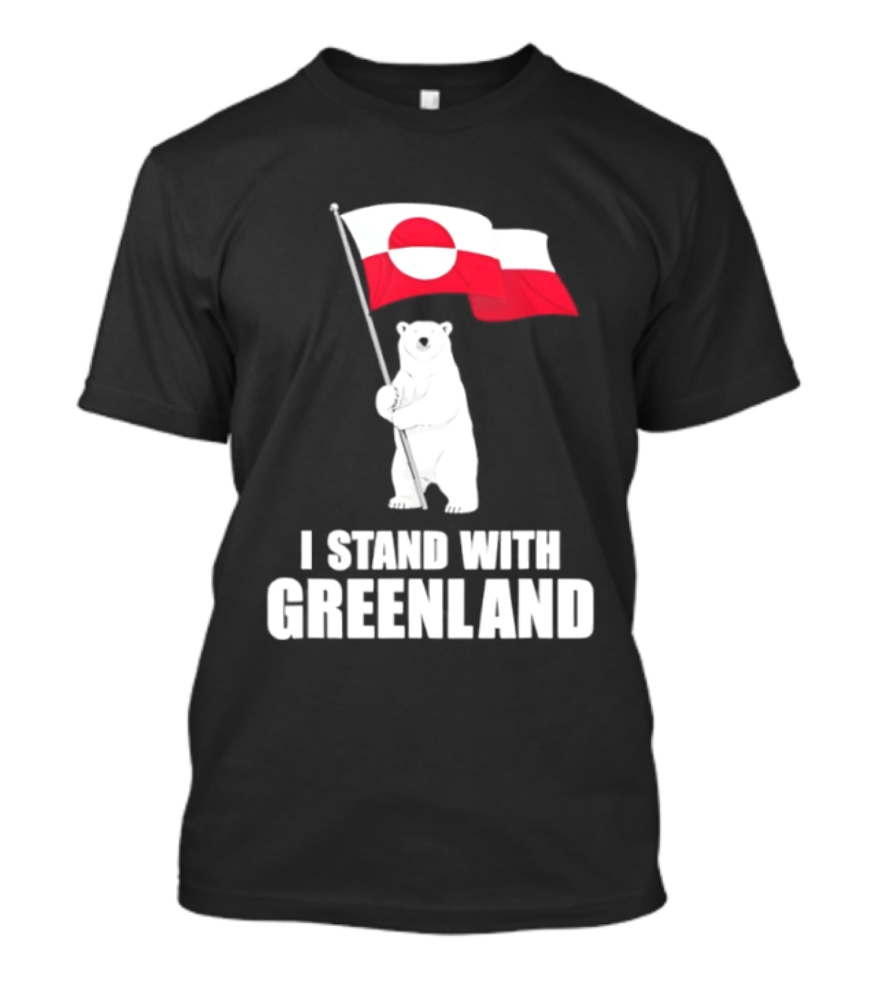 I Stand With Greenland Flag Bear Polar Pride Kalaallit Greenlanders T-Shirt