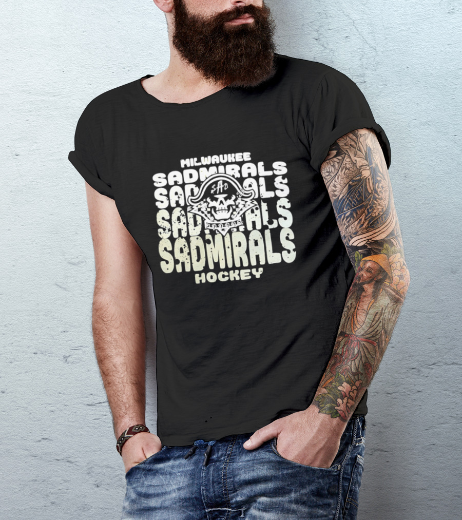 Milwaukee Sadmirals Hockey Pirate Skull T-Shirt