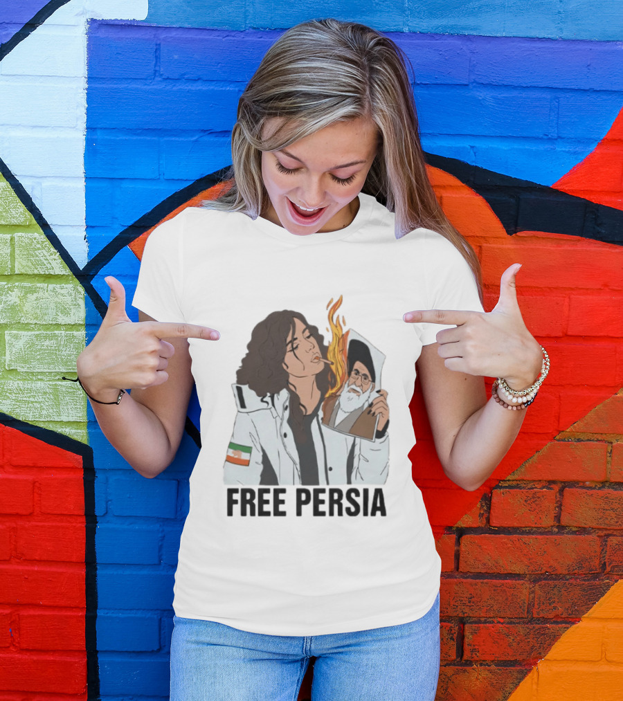 Free Persia Woman Life Freedom Burning Photograph T-Shirt