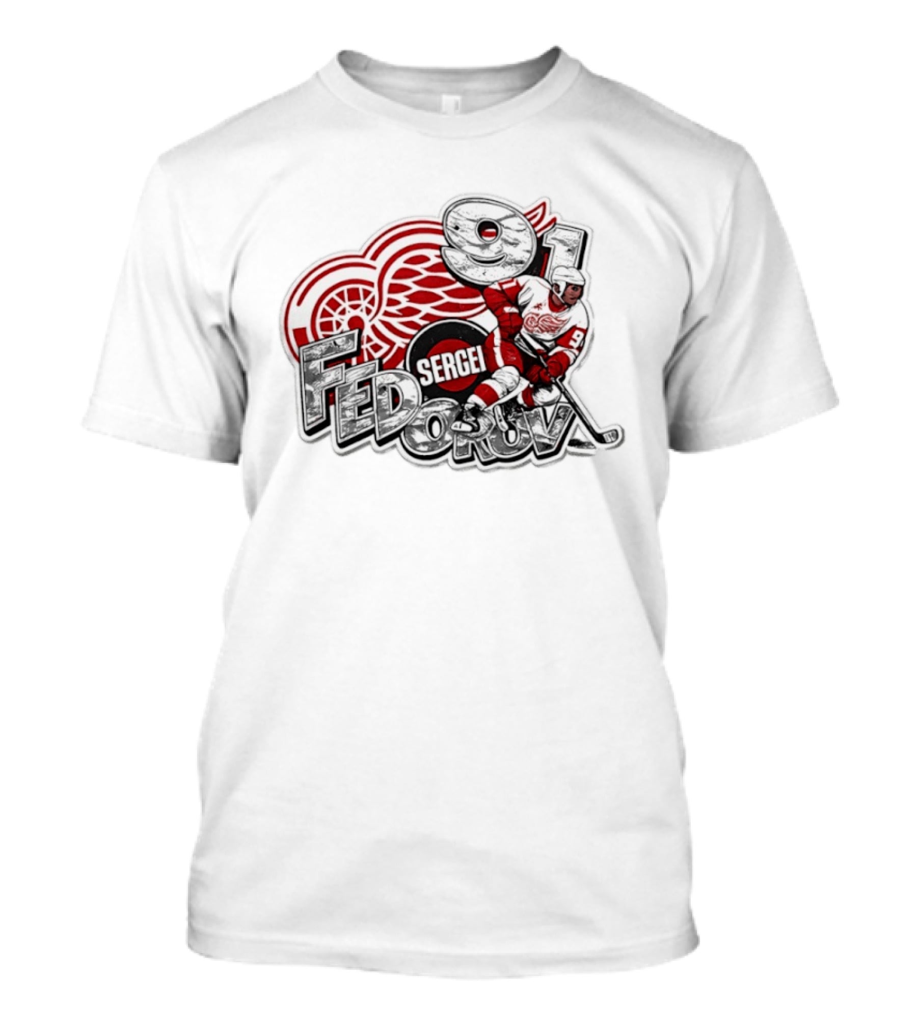 Sergei Fedorov Detroit Red Wings 91 Hockey Legend T-Shirt