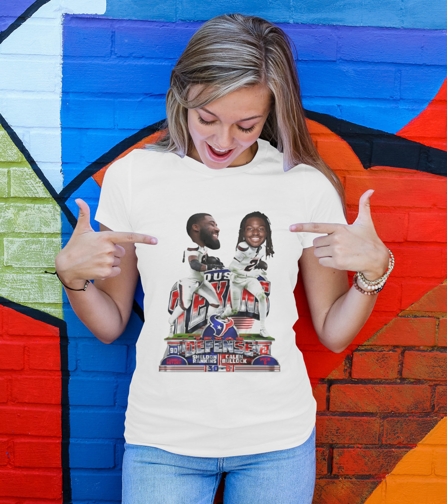 Houston Texans Defense Sheldon Rankins Calen Bullock Wild Card Gamebreaker Caricature T-Shirt