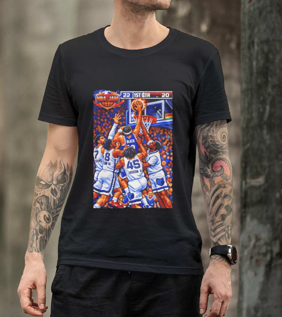 NBA Jam Memphis Grizzlies Adams Jackson Jr Black Players 22 1st QTR 20 T-Shirt