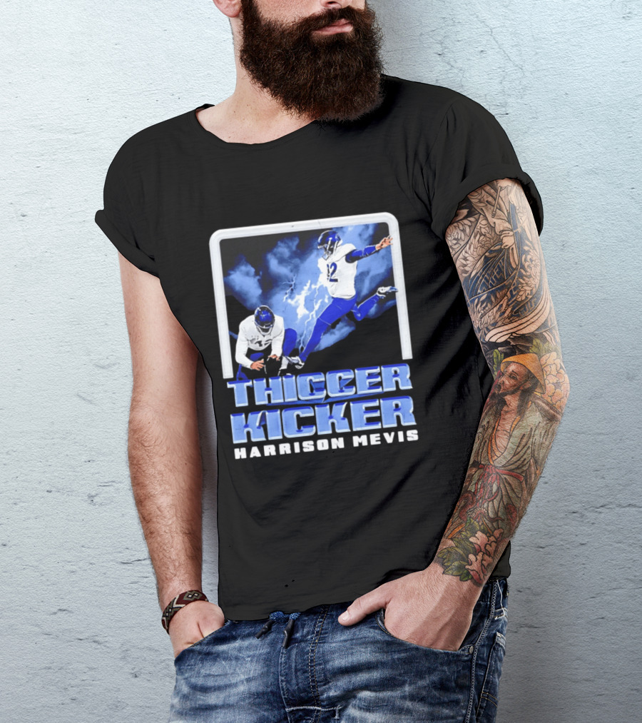 Harrison Mevis Thiccer Kicker Lightning Football Action T-Shirt