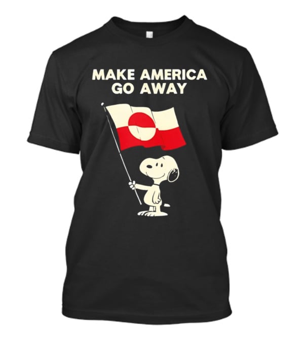 Snoopy Holding Greenland Flag Make America Go Away T-Shirt