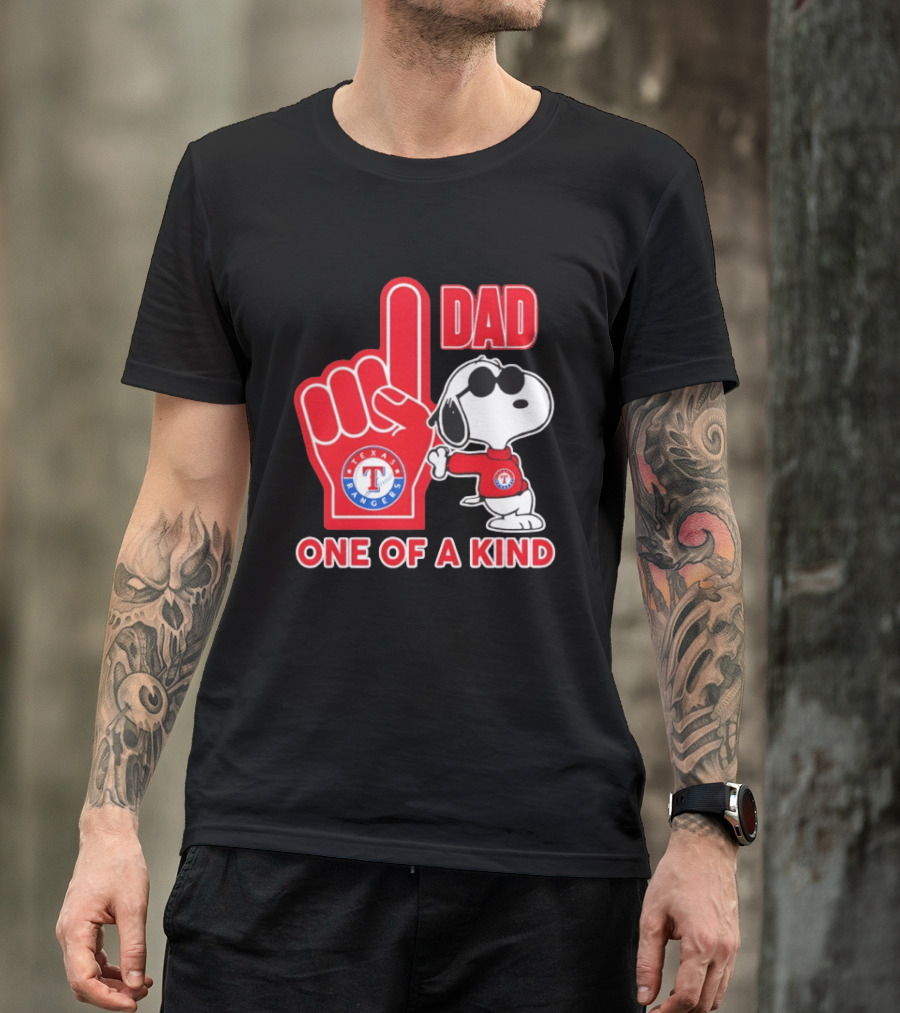 Snoopy Texas Rangers Dad One Of A Kind T-Shirt