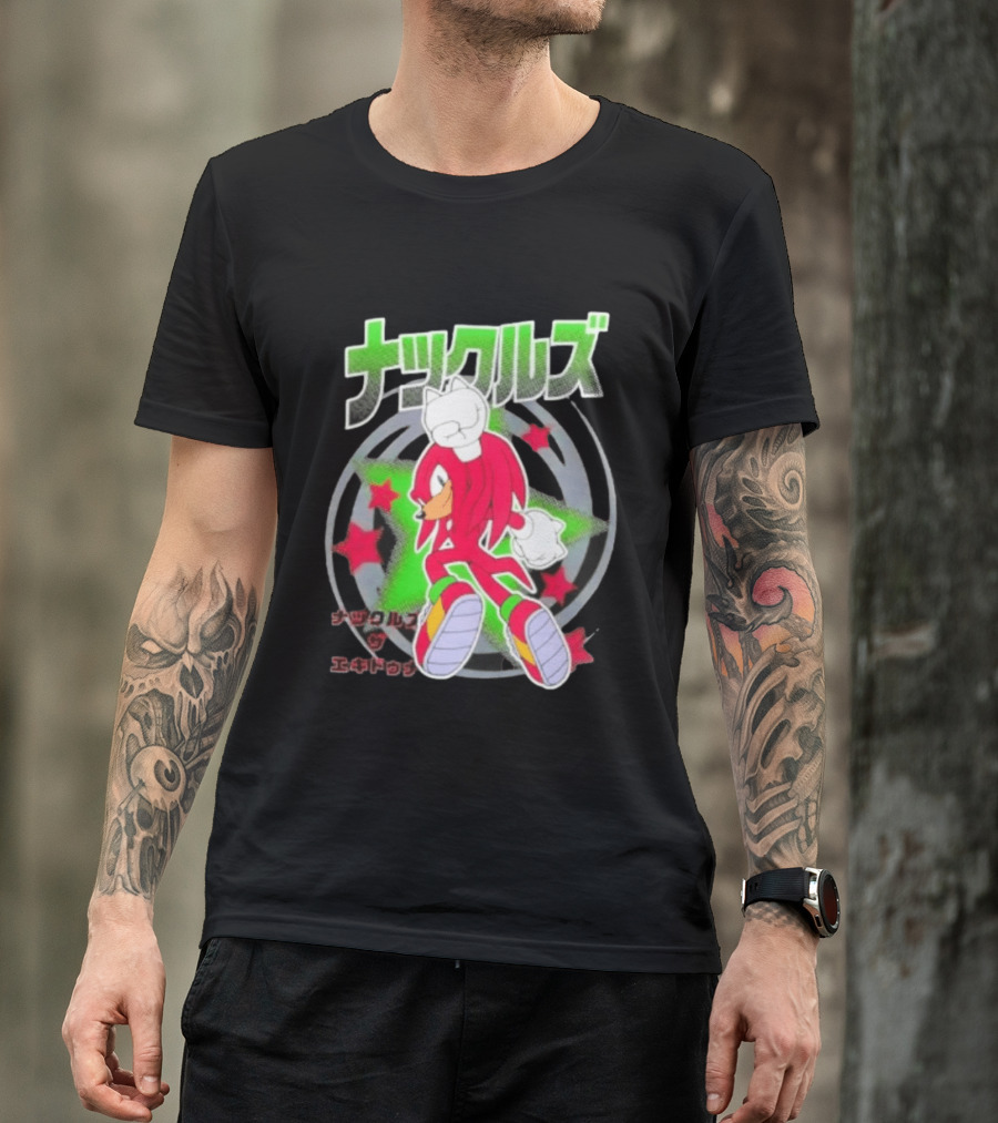 Knuckles The Hedgehog Japanese Star T-Shirt