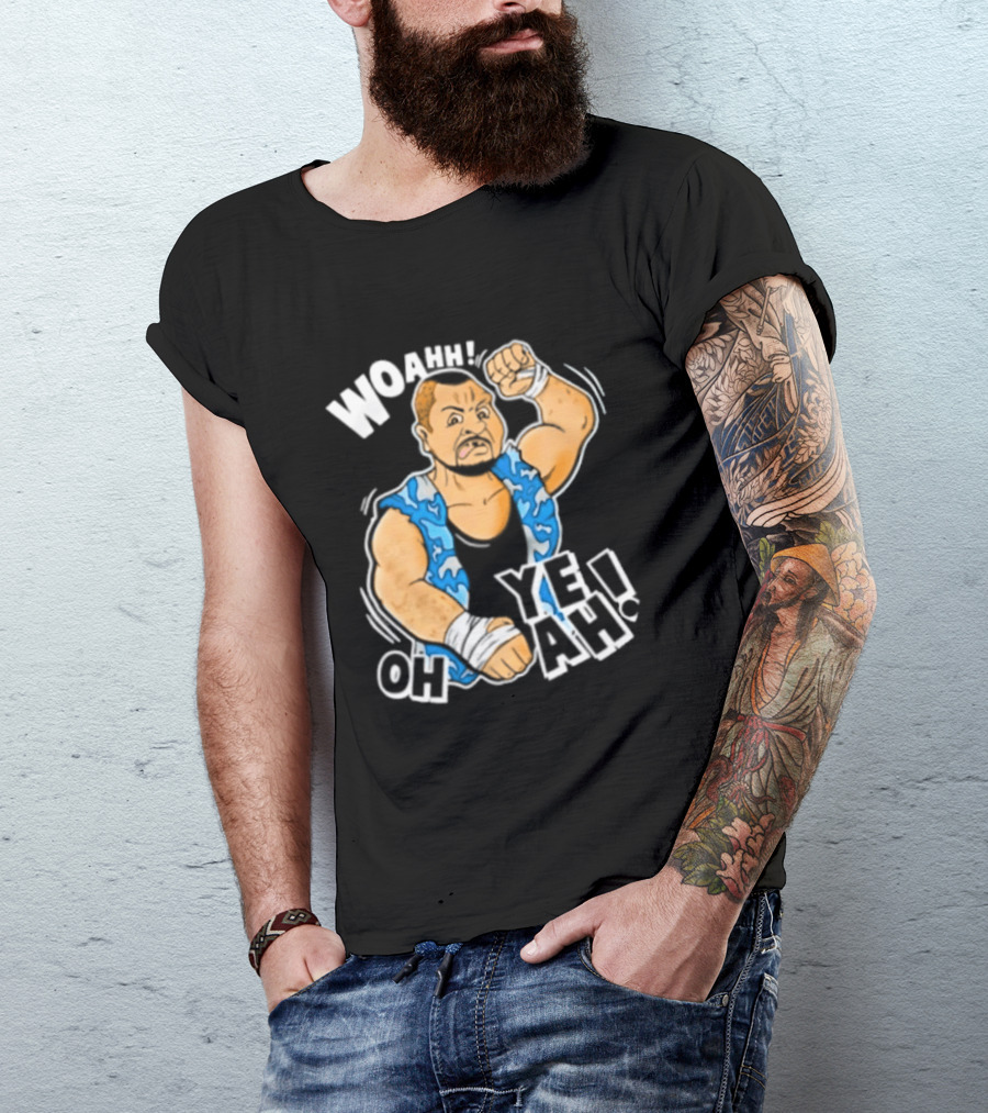 Original WWE The Bushwhackers Woahh Oh Yeah Caricature T-Shirt
