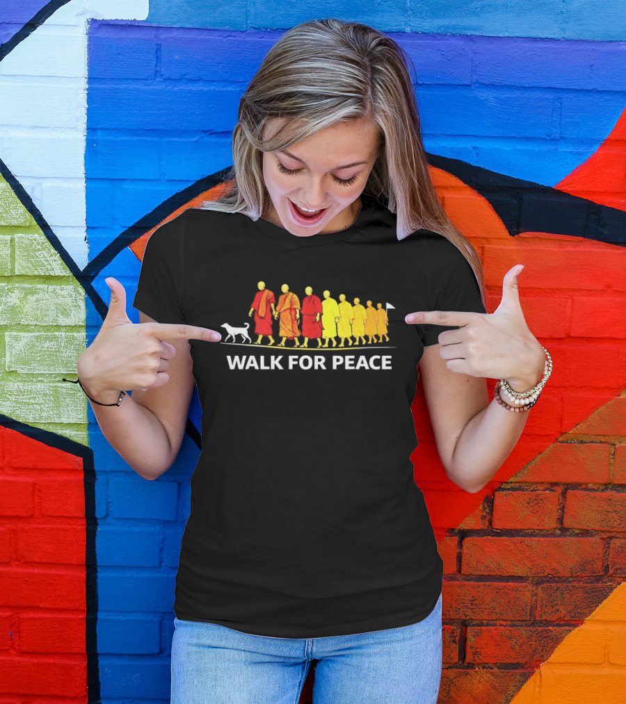 Walk For Peace Of Dog And Monks Pilgrimage Iconic Procession T-Shirt