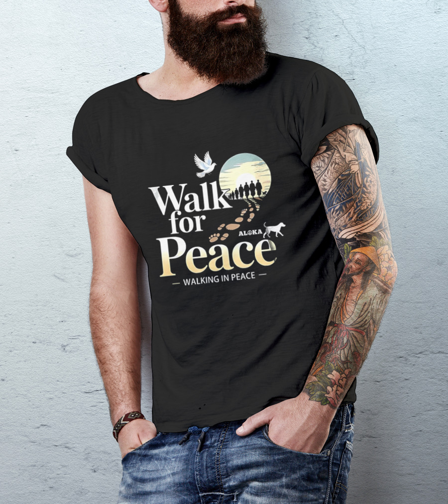 Aloka Walk For Peace Dove Walking In Peace T-Shirt