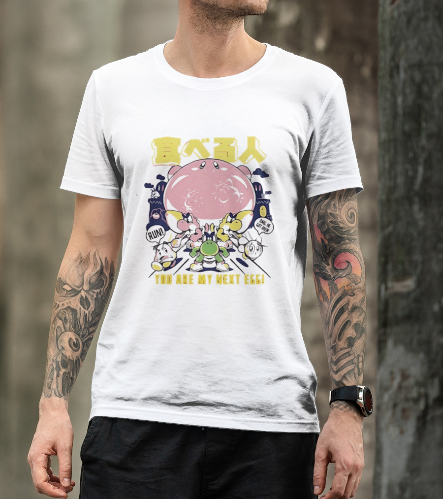 Compulsive Eaters You Are My Next Egg Japanese Text Retro Gaming T-Shirt