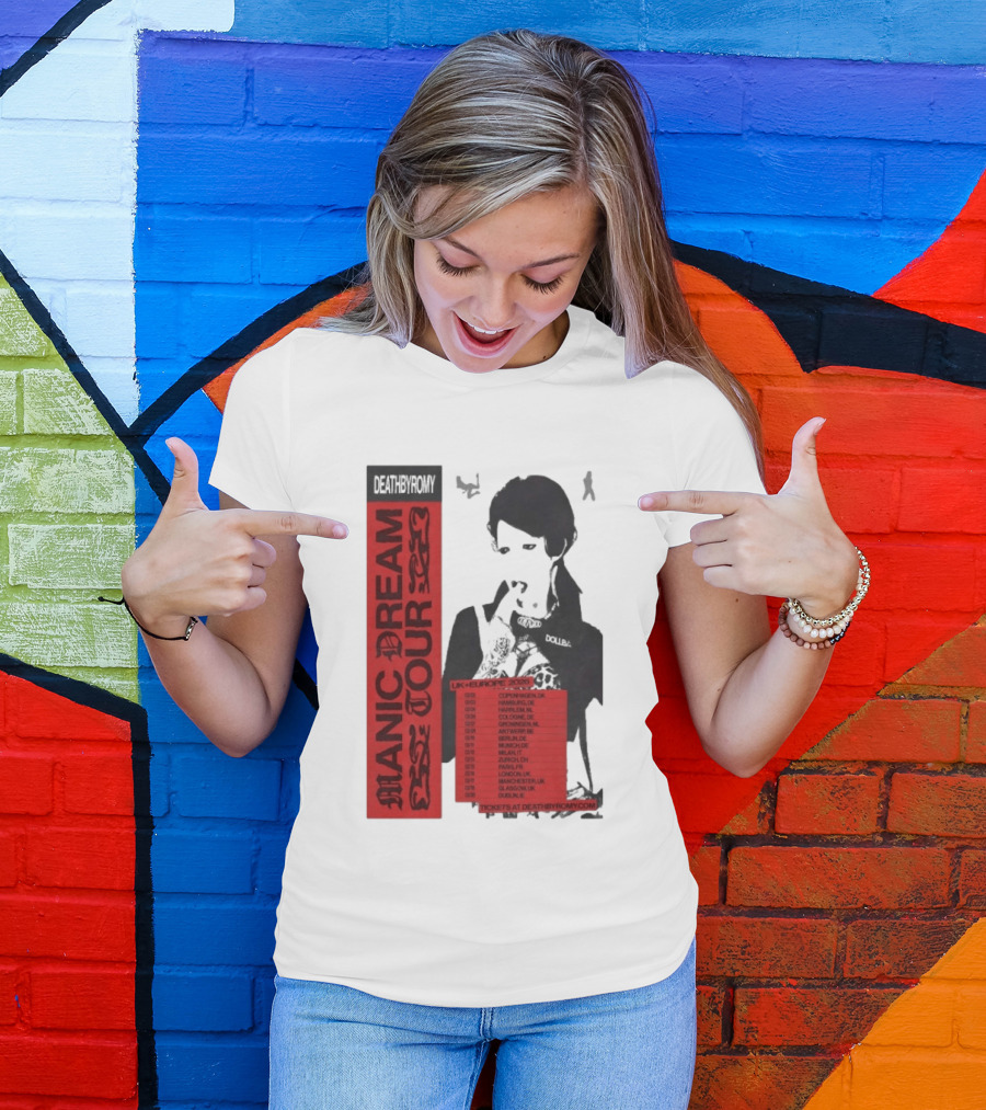 Deathbyromy Manic Dream Tour 2026 UK Europe Concert Dates T-Shirt