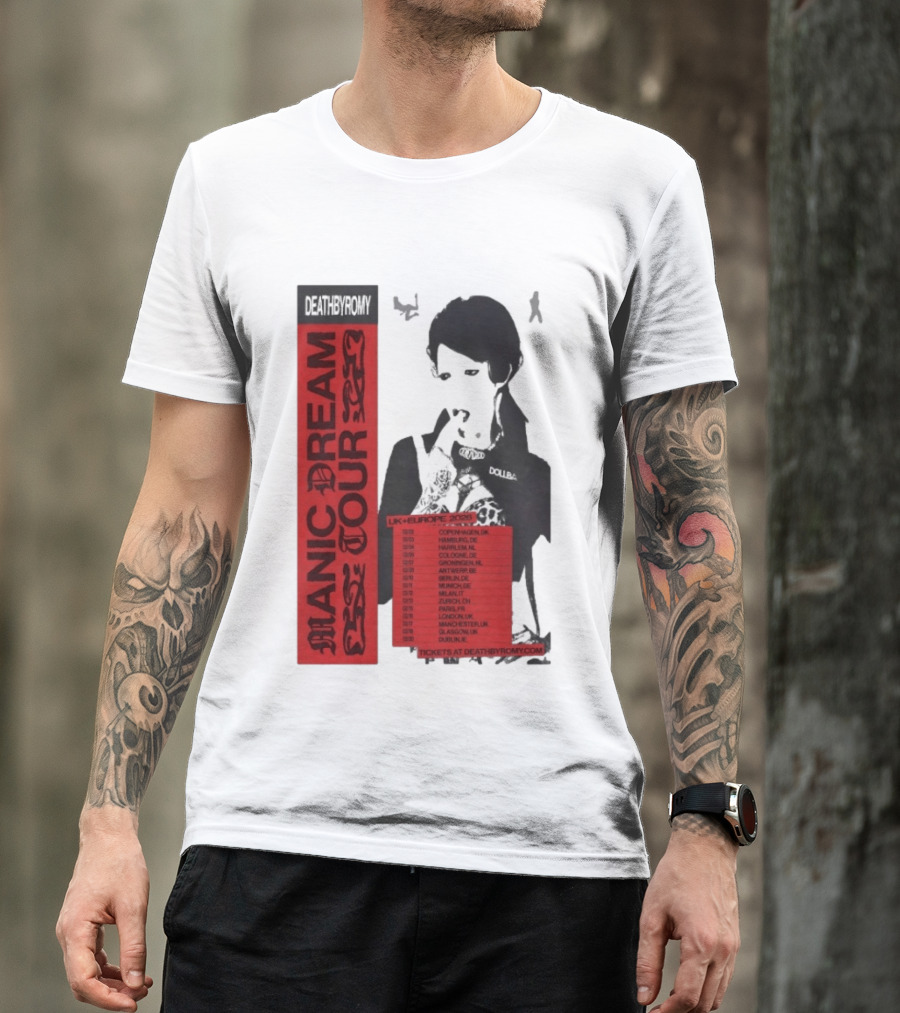 Deathbyromy Manic Dream Tour 2026 UK Europe Concert Dates T-Shirt
