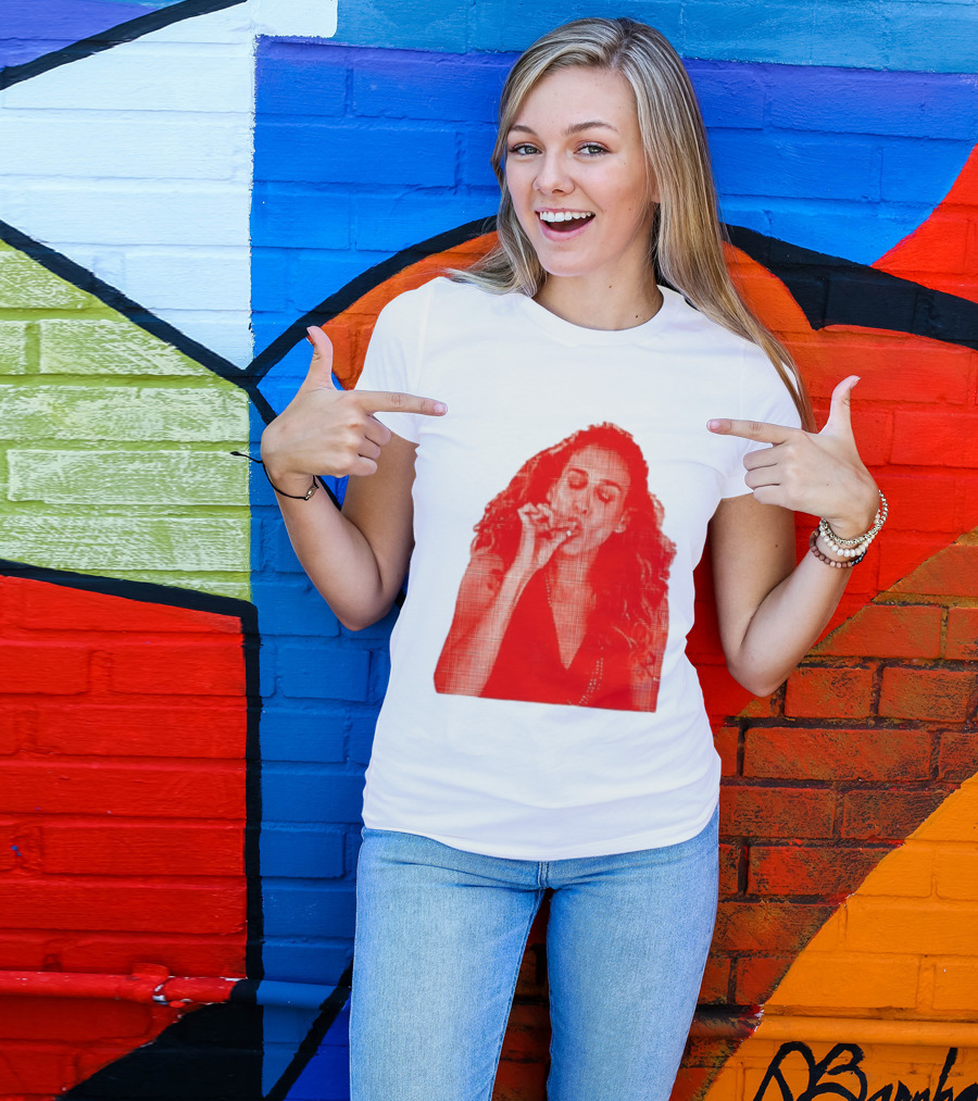 Lit Carrie Smoking Scene Red Artistic T-Shirt