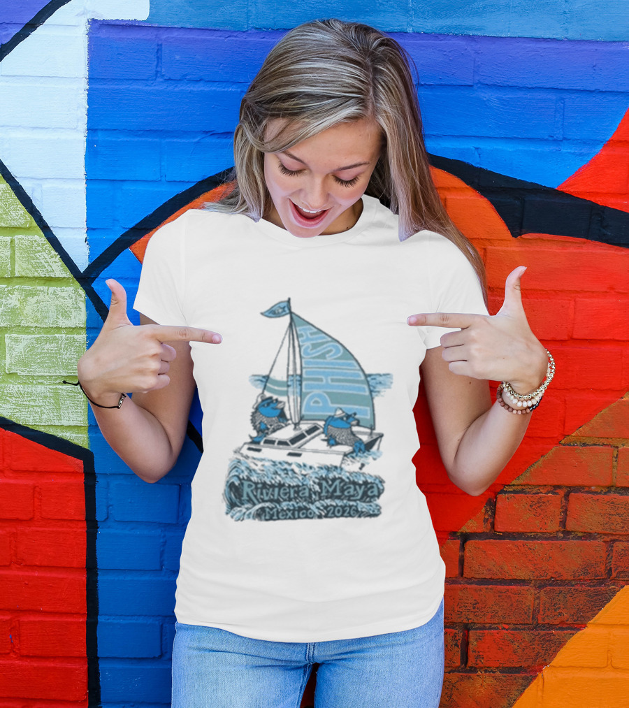Phish Riviera Maya Mexico 2026 Pollock Waves Ship Fish T-Shirt