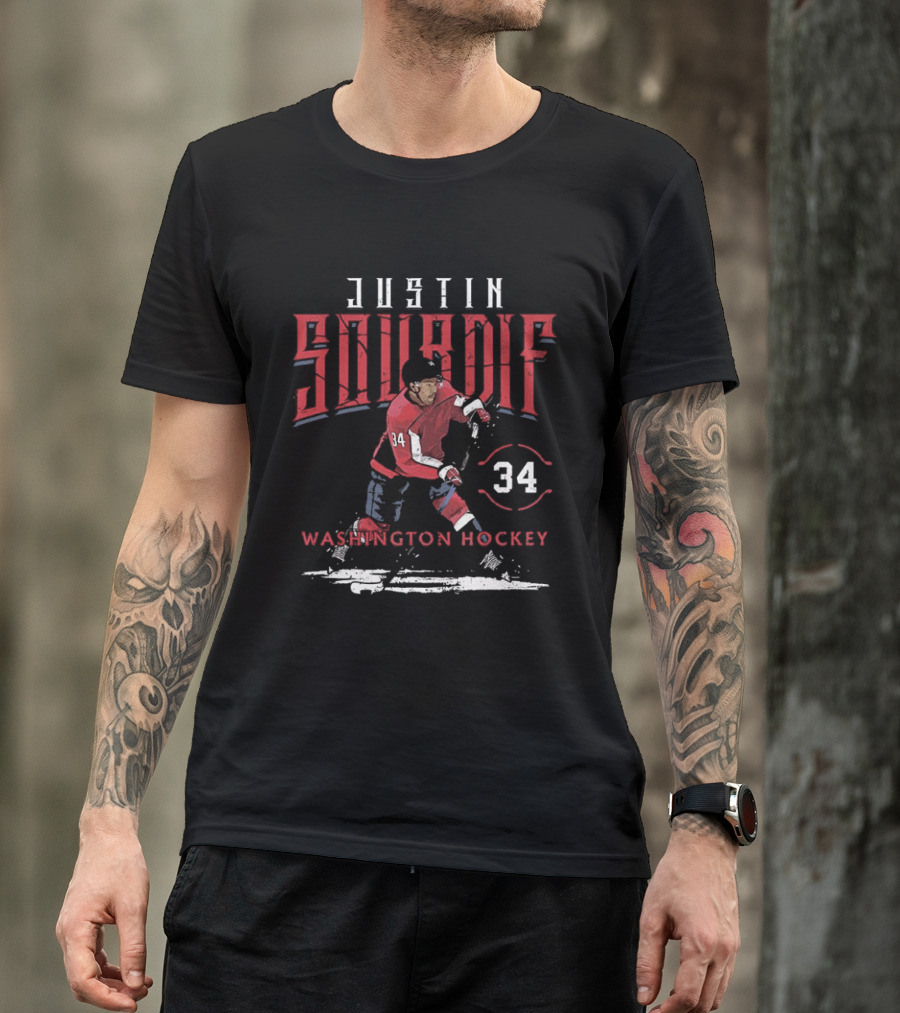 Justin Sourdif 34 Washington Hockey NHL Player T-Shirt