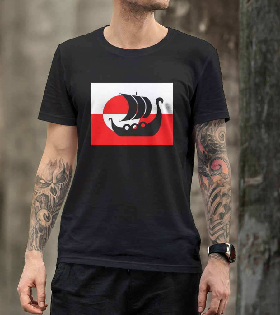 Denmark Greenland Flag Not For Sale Support Danish Viking Warship T-Shirt