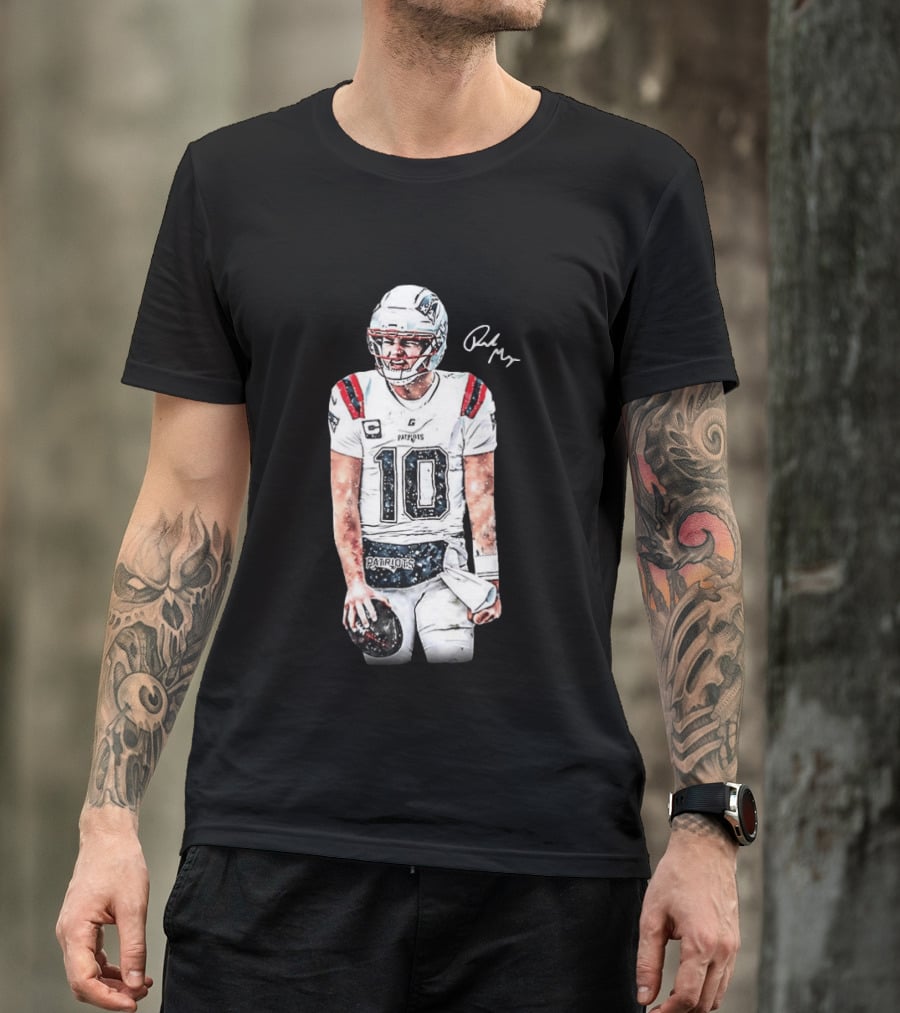 Drake Maye New England Patriots Jersey Ice Cold Iceman Autograph T-Shirt