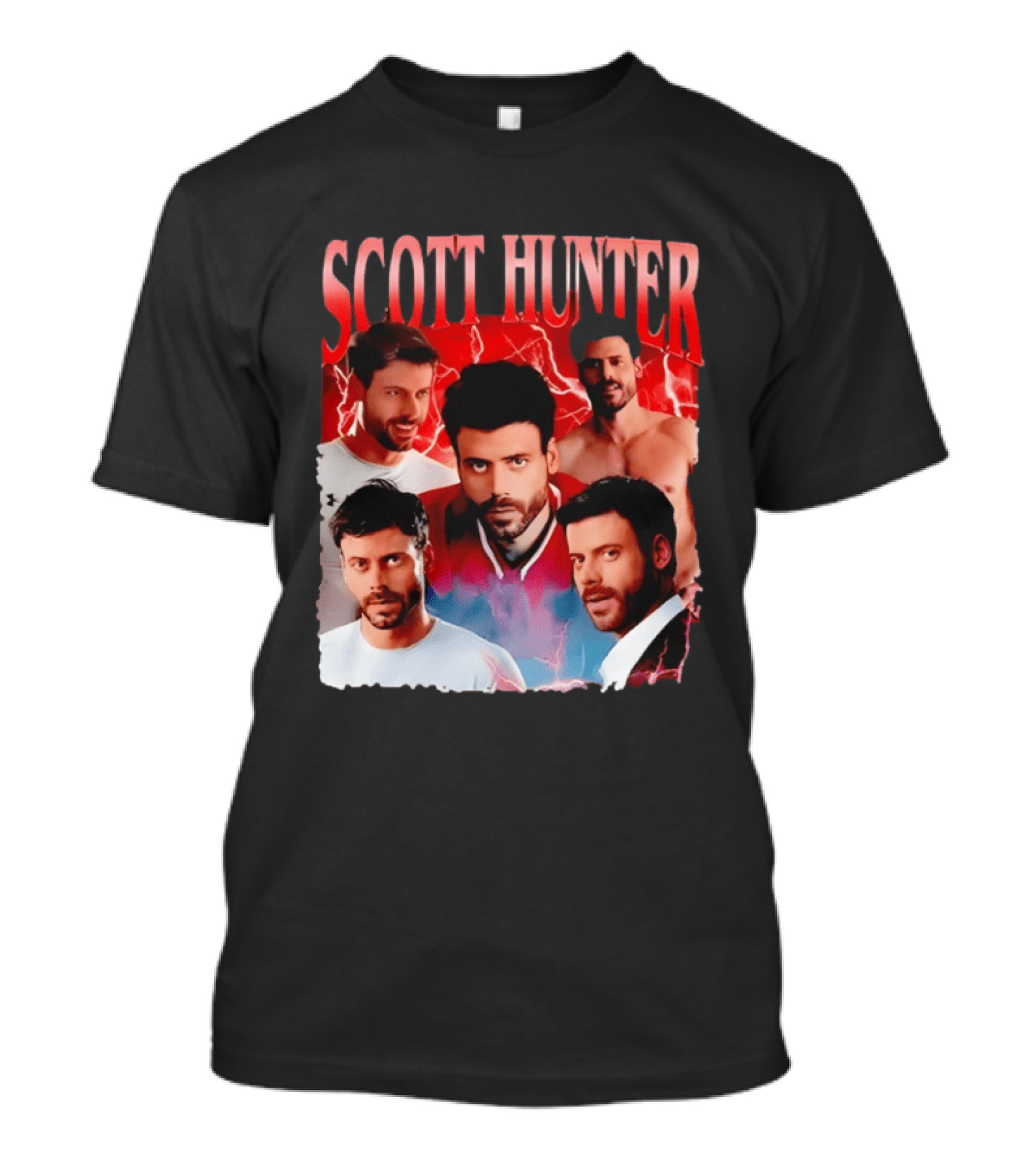 Scott Hunter Lightning Background Multiple Poses T-Shirt