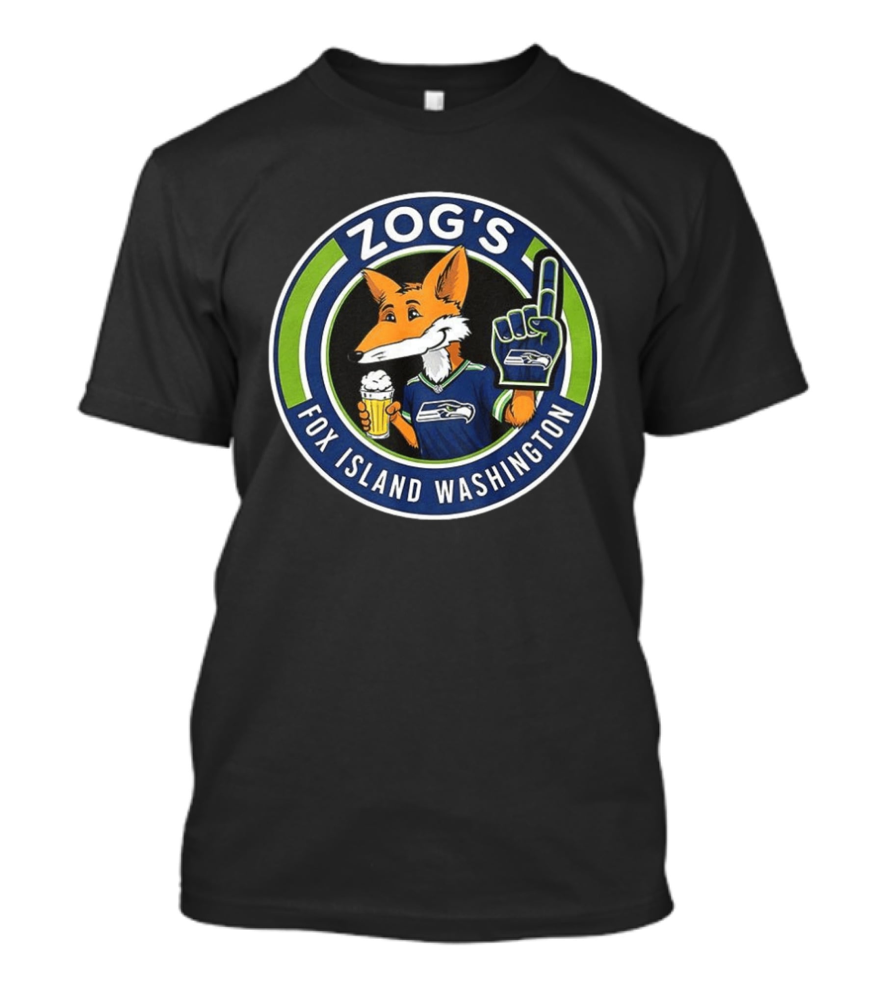Zog's Fox Island Washington Seattle Seahawks Fan Celebration T-Shirt