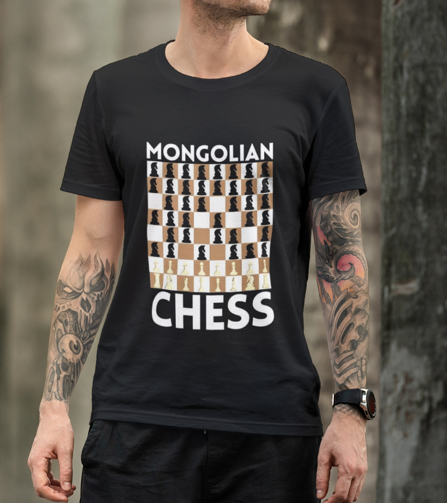 Mongolian Chess Knights No Mercy Mongol Empire Strategy T-Shirt