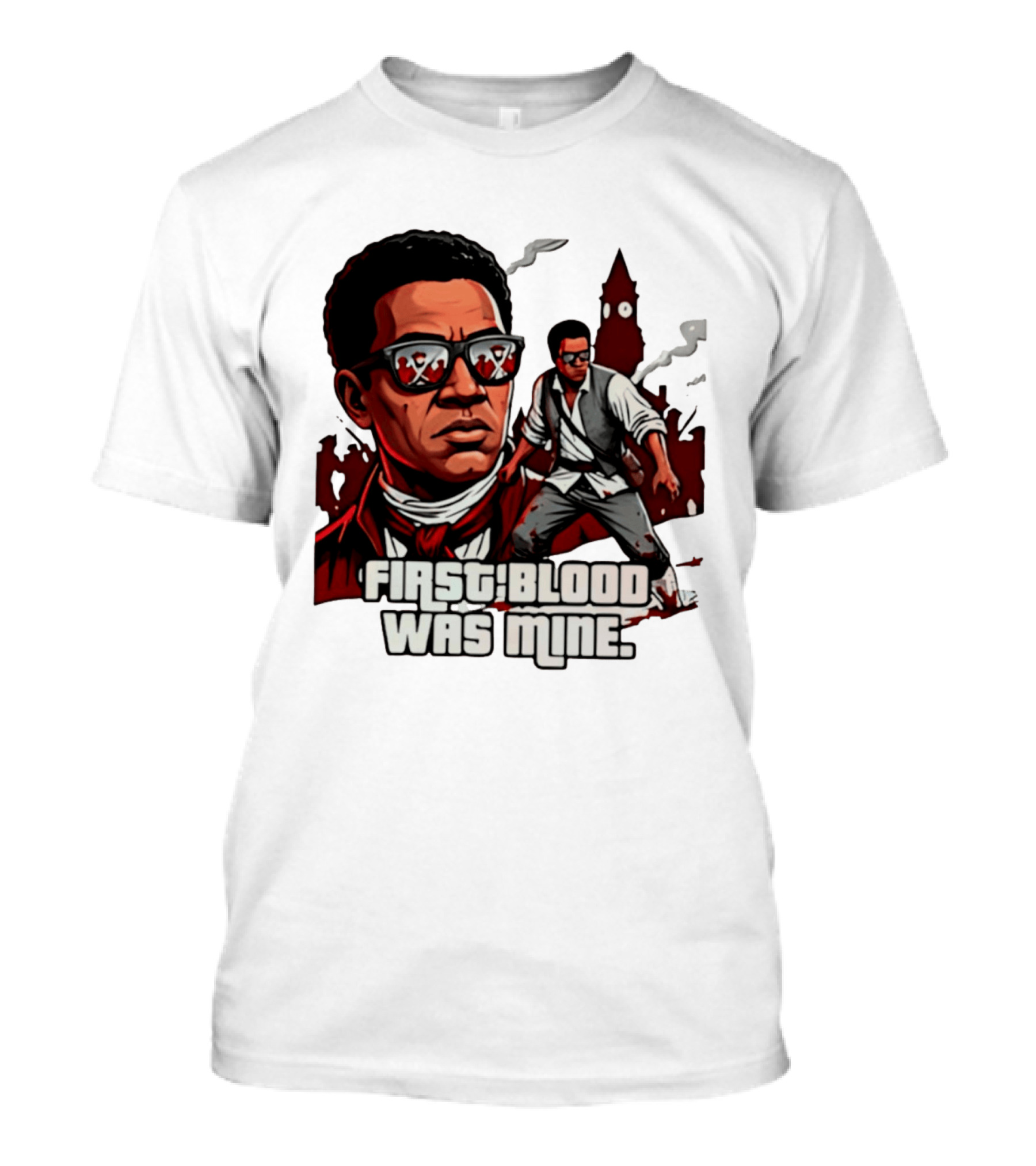 First Blood Was Mine Cool Character Action Scene T-Shirt